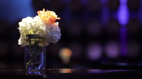Flowers Arrangement On Table Video stock 66382888