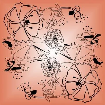 Flowers in autumn Stock Illustration