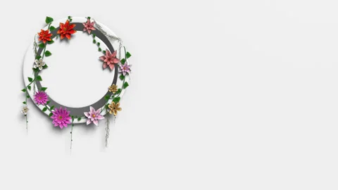 Flowers Background Border, circle Stock Footage 303304904