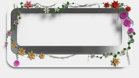 Flowers Background Border, rectangle Stock Footage 303304946