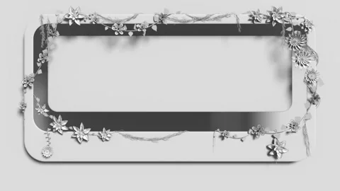Flowers Background Border, white rectangle Stock Footage 301793940