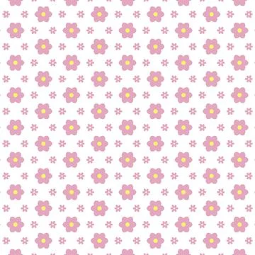 Flowers background pattern seamless on white Stock Illustration