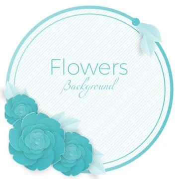 Flowers background with three dimensional blue rose Stock Illustration