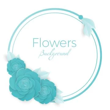 Flowers background with three dimensional blue rose Illustrazione stock
