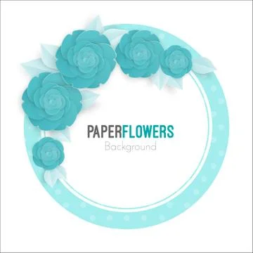Flowers background with three dimensional blue rose Stock Illustration