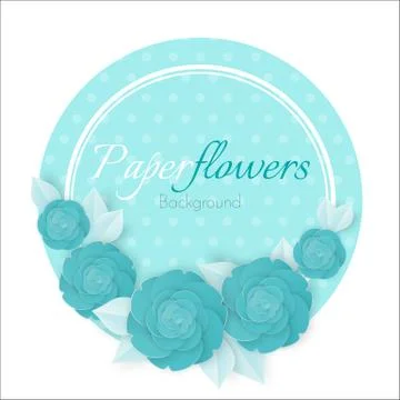 Flowers background with three dimensional blue rose Illustrazione stock