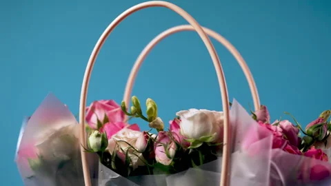 Flowers in a basket. Stock Footage 318580142