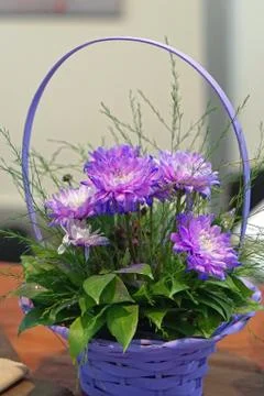Flowers in basket Foto stock