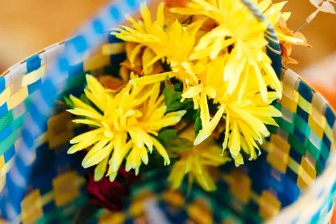 Flowers in a basket Foto stock