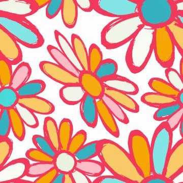 Flowers beautiful seamless pattern Stock Illustration