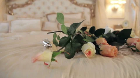 Flowers on the Bed Stock Footage 59898800