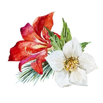 Flowers with bird Stock Illustration