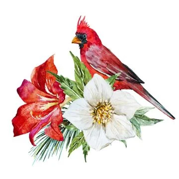 Flowers with bird Stock Illustration