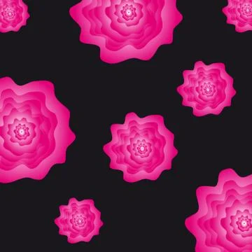 Flowers on black background Stock Illustration