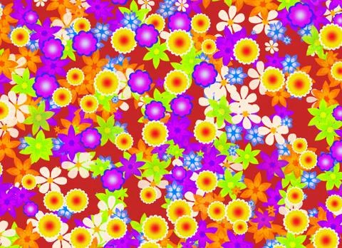 Flowers blooming background Illustrazione stock