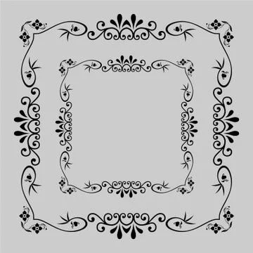 Flowers border Laser cutting vector for design Stock Illustration