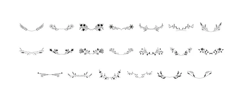 Flowers Border Set イラスト素材