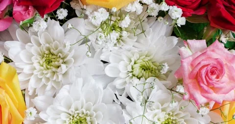 Flowers, bouquet of different buds Stock Footage 165899149