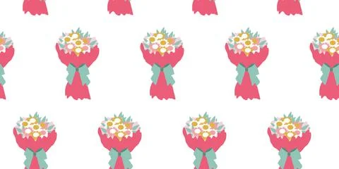 Flowers bouquet seamless pattern. Romantic floral print. Wrapping paper des.. Stock Illustration