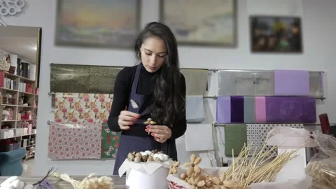 In Flowers boutique Stock Footage 148041956