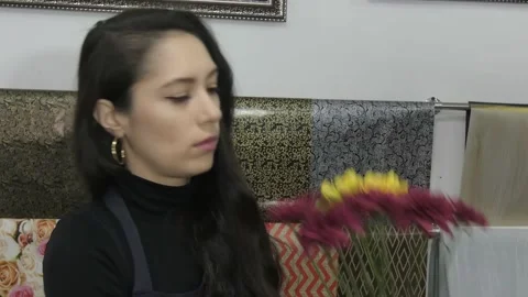 In Flowers boutique Stock Footage 148042267