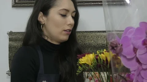 In Flowers boutique Stock Footage 148042488