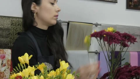 In Flowers boutique Stock Footage 148042489