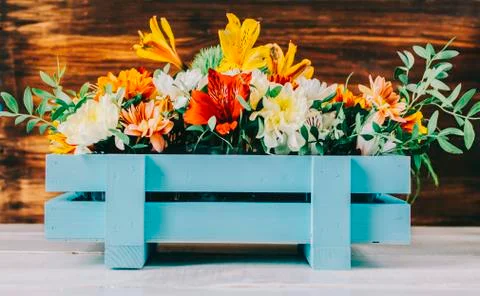 Flowers In Box Stock Photos