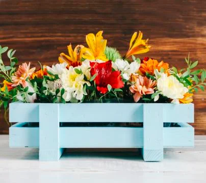 Flowers In Box Stock Photos