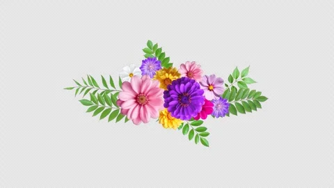Flowers Bunch Element Vídeo Stock 334656967