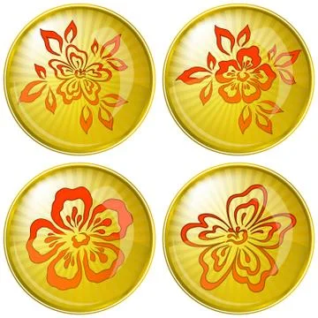 Flowers. buttons Illustrazione stock