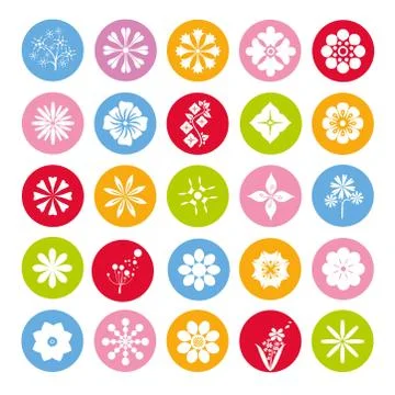 Flowers buttons Stock Illustration