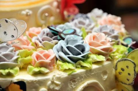 Flowers cake Stock Photos