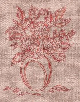 Flowers on a canvas Stock Illustration