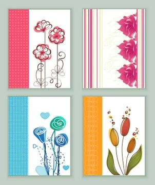 Flowers cards Stock Illustration