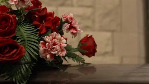 Flowers on Casket Stock Footage