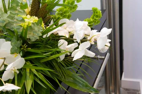 Flowers on casket Stock Photos