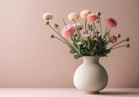 Flowers in ceramic vase. Stock Photos