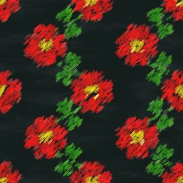 Flowers chalk image seamless generated background Stock Illustration