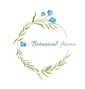 Flowers circle frame vector Stock Illustration