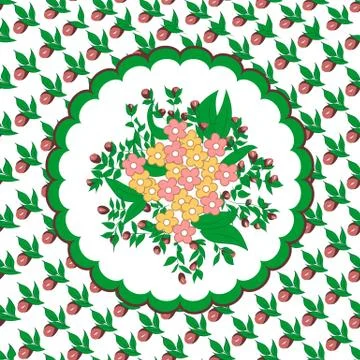 Flowers circular vector pattern Illustrazione stock