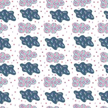 Flowers clouds pattern Stock Illustration