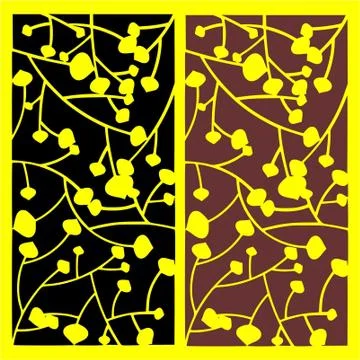 Flowers cnc laser pattern. Decorative vector panel for cnc cutting.Ratio 1:2 Stock Illustration