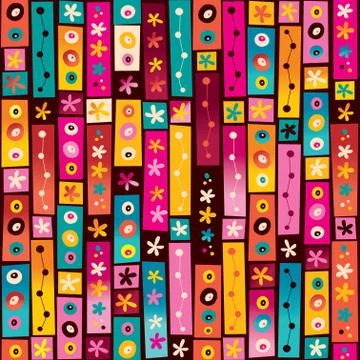 Flowers collage seamless pattern swatch Stock Illustration