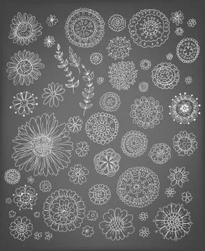 Flowers collection Stock Illustration