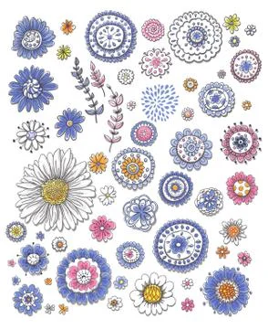 Flowers collection Stock Illustration