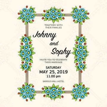 Flowers color rectangle frame Stock Illustration