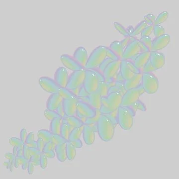 Flowers composition. Frame made of blue flowers. 3d Stock Illustration