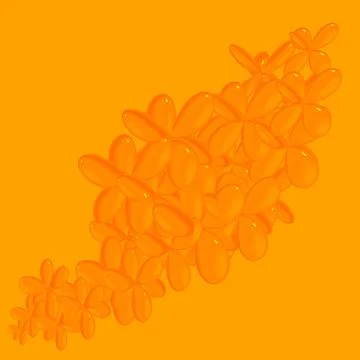 Flowers composition. Frame made of blue flowers. 3d Stock Illustration