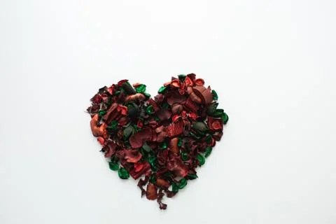 Flowers composition. Frame made of dried rose flowers on white background Stock Photos
